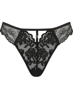 Icon Sequin Brazilian Knickers - Black