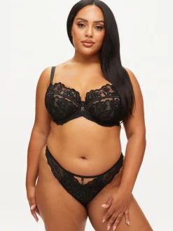 Icon Sequin Fuller Bust Non Padded Balcony Bra - Black