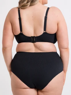 Jet Set High Waist Bikini Brief - Black