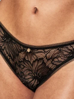 Knickerbox Alice Lace Brazilian Knickers - Black
