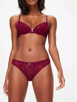 Knickerbox Alice Lace Brazilian Knickers - Dark Red