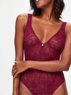 Knickerbox Alice Lace Lingerie Body - Dark Red