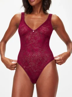 Knickerbox Alice Lace Lingerie Body - Dark Red
