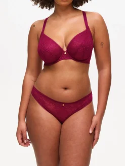 Knickerbox Alice Lace Non Padded Plunge Bra - Dark Red