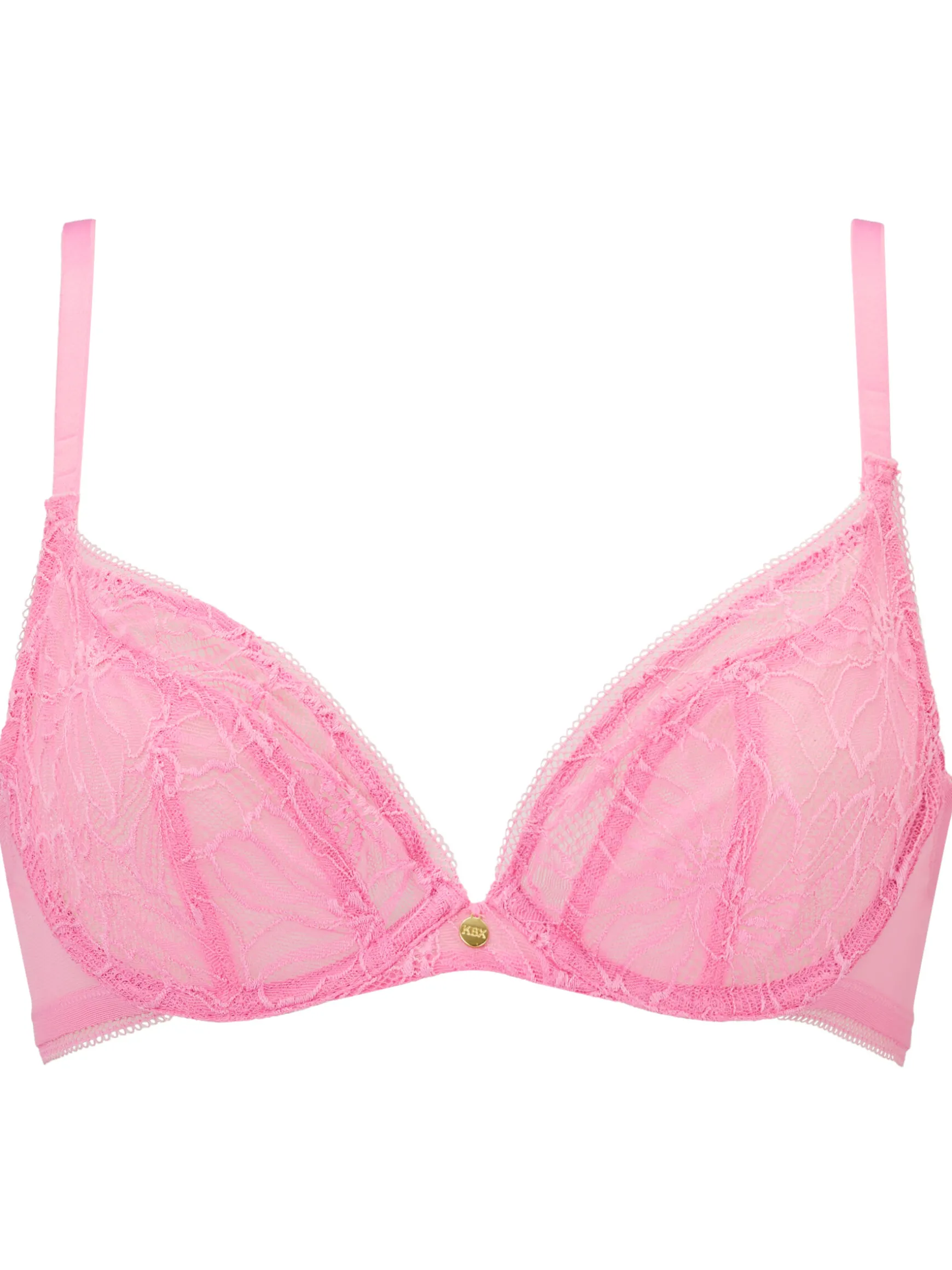 Knickerbox Alice Lace Non Padded Plunge Bra - Bright Pink