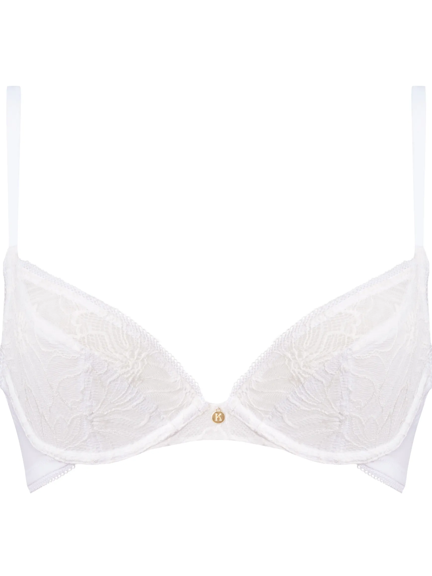 Knickerbox Alice Lace Non Padded Plunge Bra - White