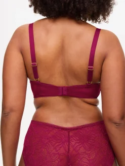 Knickerbox Alice Lace Padded Balcony Bra - Dark Red