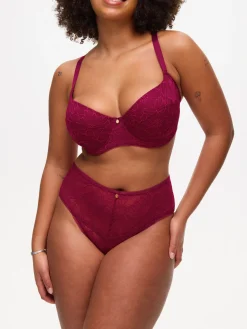 Knickerbox Alice Lace Padded Balcony Bra - Dark Red