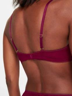 Knickerbox Alice Lace Padded Balcony Bra - Dark Red