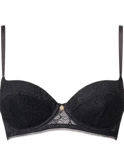 Knickerbox Alice Lace Padded Balcony Bra - Black