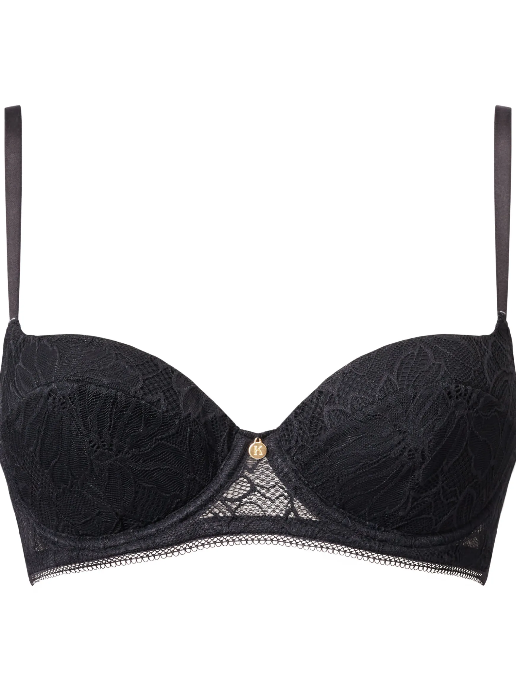 Knickerbox Alice Lace Padded Balcony Bra - Black