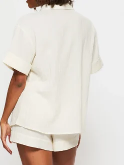 Knickerbox Annie Cotton Short Sleeve Shirt - White