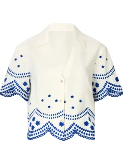 Knickerbox Broderie Floral Embroidered Shirt - White