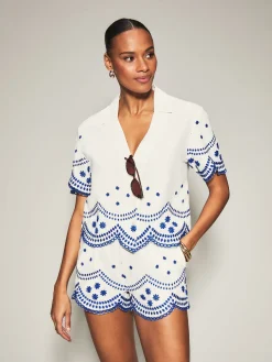 Knickerbox Broderie Floral Embroidered Shirt - White