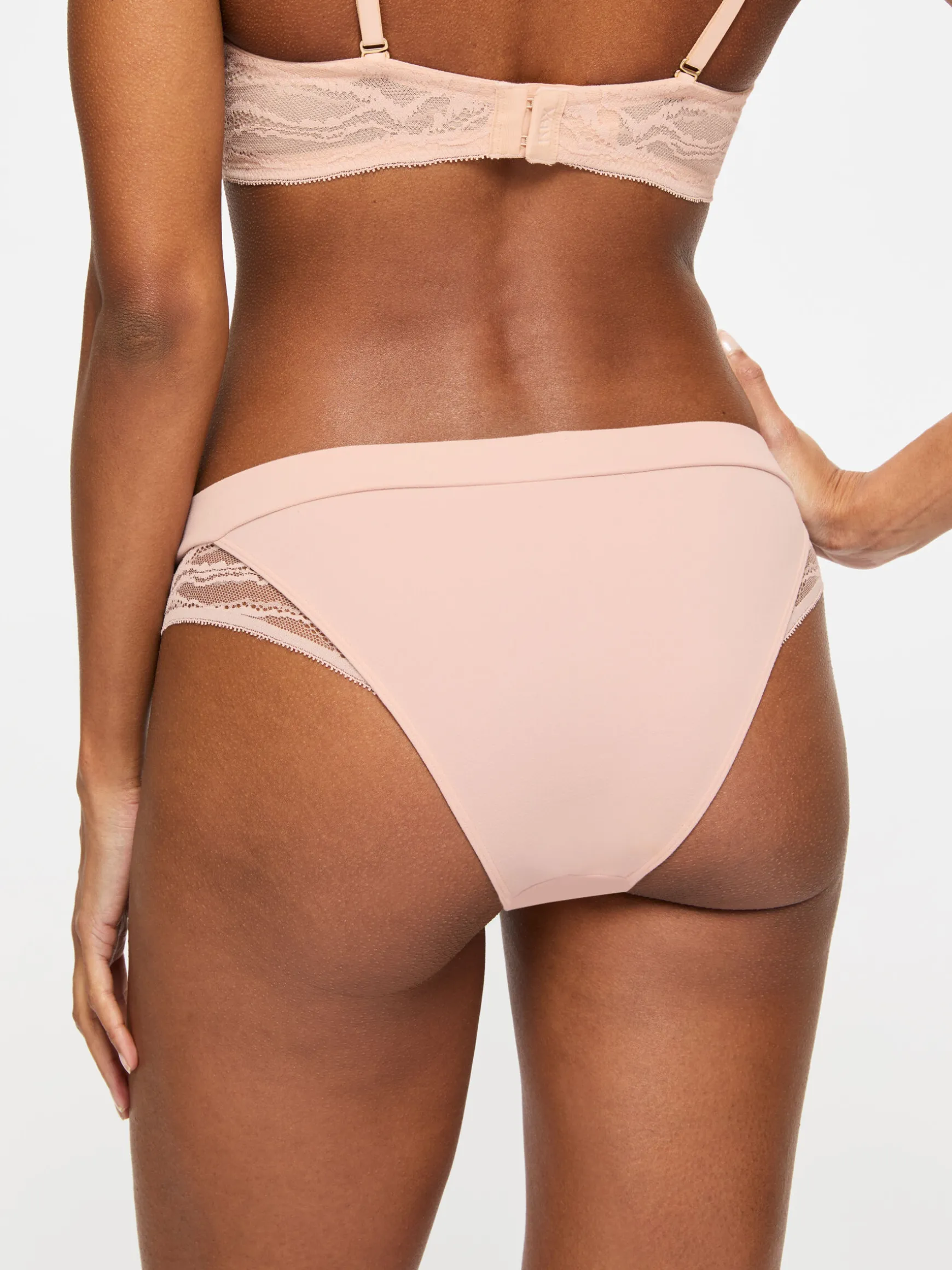 Knickerbox Charlotte Lace Brazilian Knickers - Pale Pink
