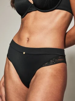 Knickerbox Charlotte Lace Brazilian Knickers - Black
