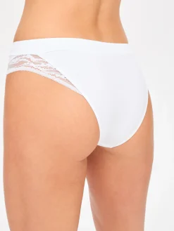 Knickerbox Charlotte Lace Brazilian Knickers - White
