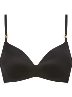 Knickerbox Charlotte Lace Non Wired Padded Plunge Bra - Black