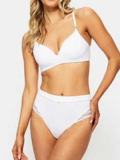 Knickerbox Charlotte Lace Non Wired Padded Plunge Bra - White