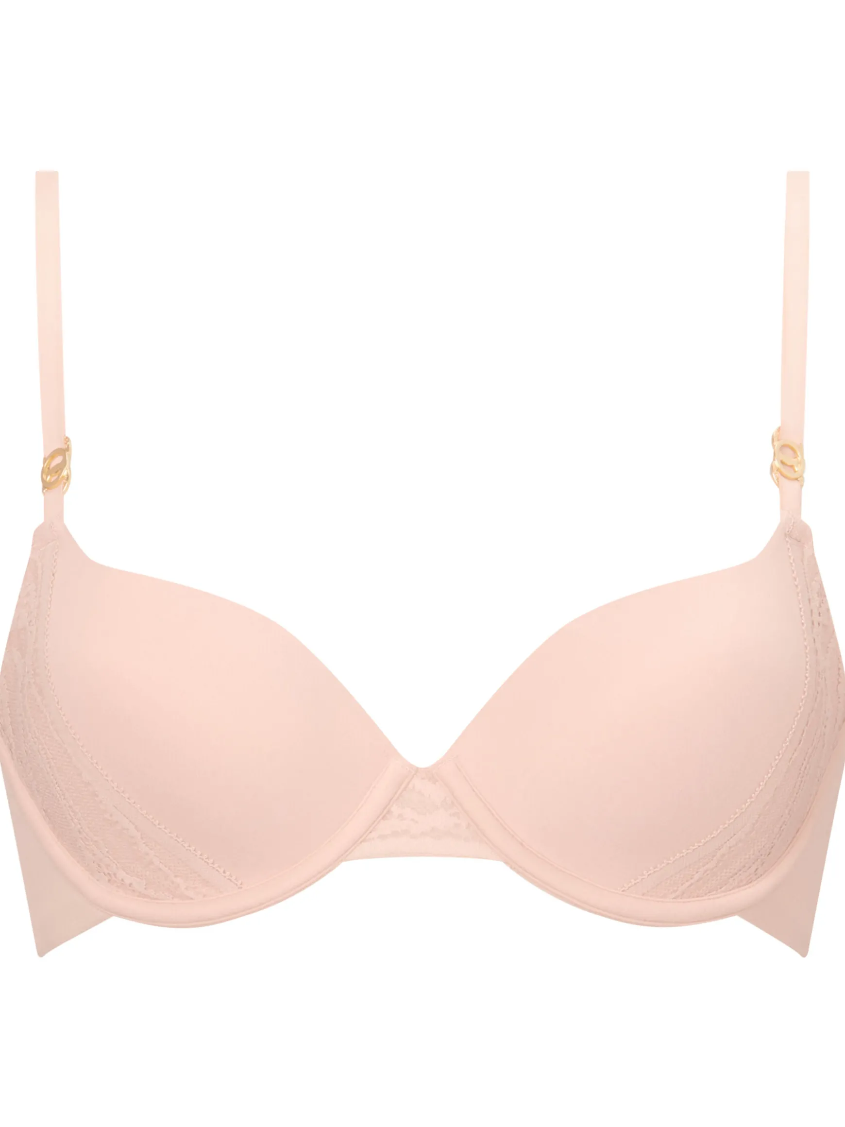 Knickerbox Charlotte Lace Underwired Padded Plunge Bra - Pale Pink