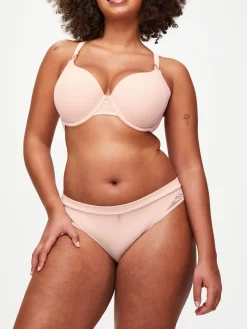 Knickerbox Charlotte Lace Underwired Padded Plunge Bra - Pale Pink