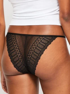 Knickerbox Geometric Lace Brazilian Knickers - Pack of 3 - Black