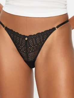 Knickerbox Geometric Lace Thong - Pack of 3 - Black