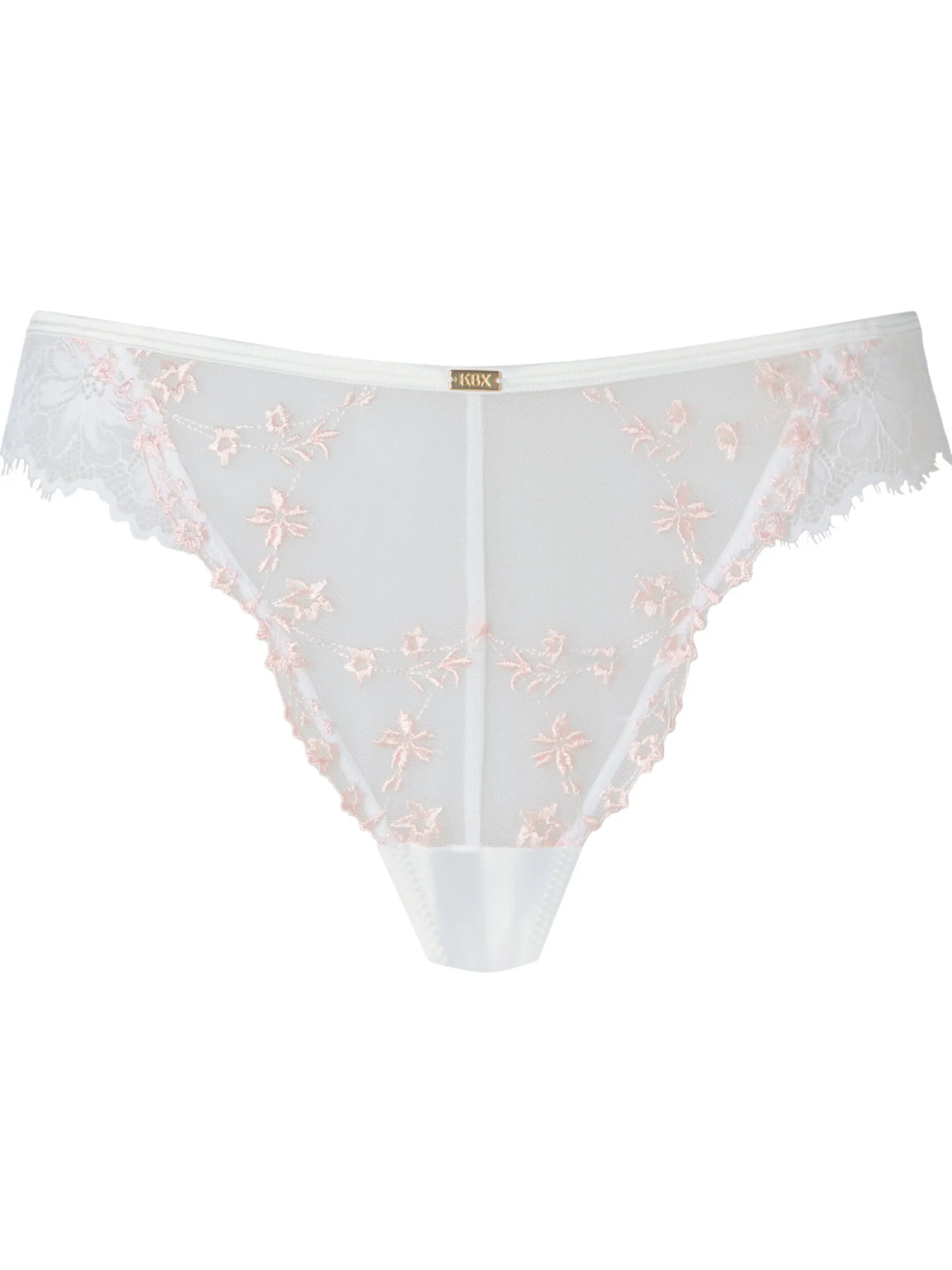 Knickerbox Hallie Embroidered Brazilian Knickers - White