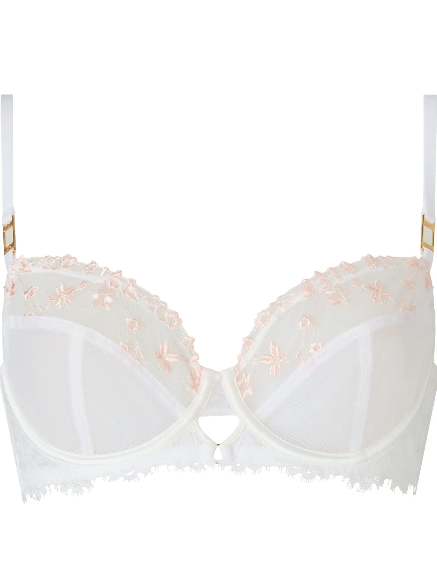 Knickerbox Hallie Embroidered Non Padded Balcony Bra - White