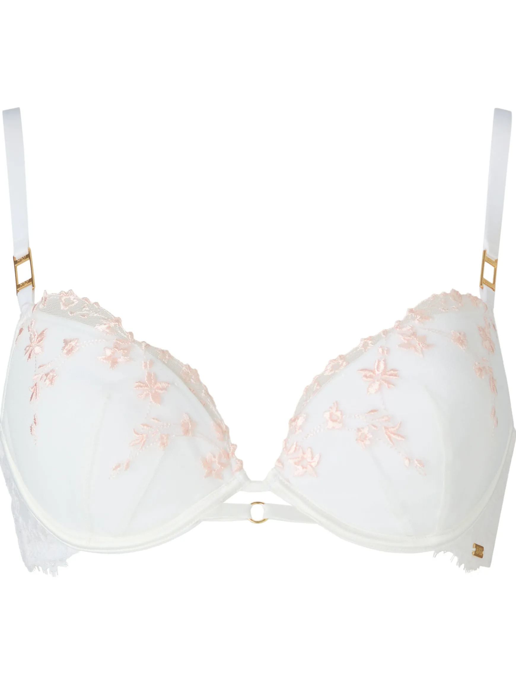 Knickerbox Hallie Embroidered Padded Plunge Bra - White