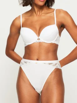 Knickerbox Harper High Waisted Brazilian Knickers - White