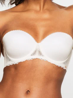 Knickerbox Harper Lace Padded Strapless Bra - White