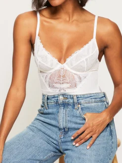 Knickerbox Harper Lace Underwired Lingerie Body - White