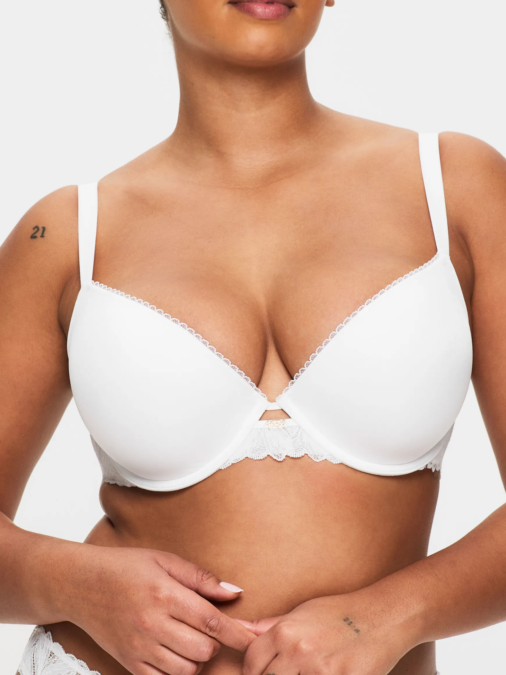 Knickerbox Harper Smooth Padded Plunge Bra - White