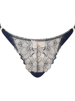 Knickerbox Jasmine Embroidered G-String - Navy