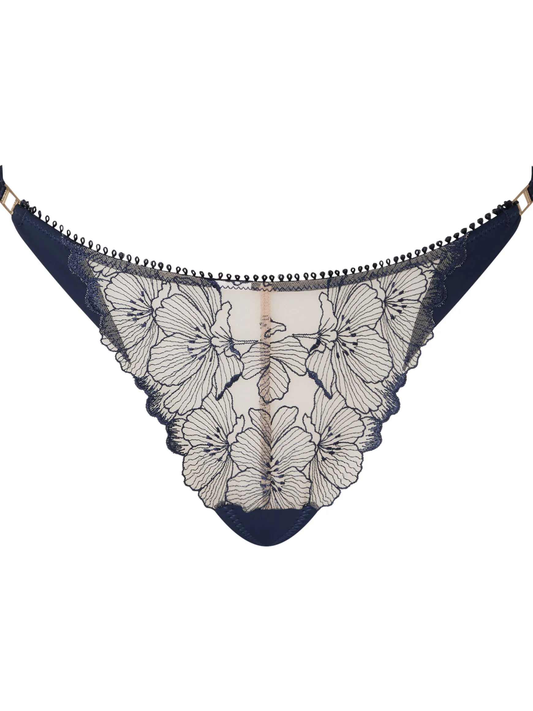 Knickerbox Jasmine Embroidered G-String - Navy