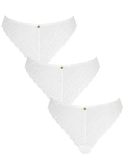 Knickerbox Lace High Leg Brief Knickers - Pack of 3 - White