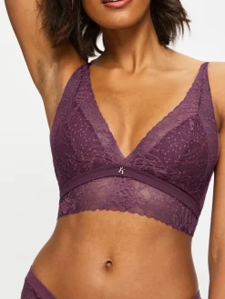 Knickerbox Louisa Lace Longline Triangle Bralette - Pale Pink