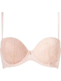 Knickerbox Louisa Lace Padded Strapless Bra - Pale Pink