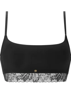 Knickerbox Louisa Lace Padded Crop Bralette - Black