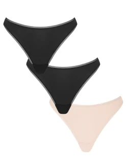Knickerbox Microfibre Lace Brazilian Knickers - Pack of 3 - Black