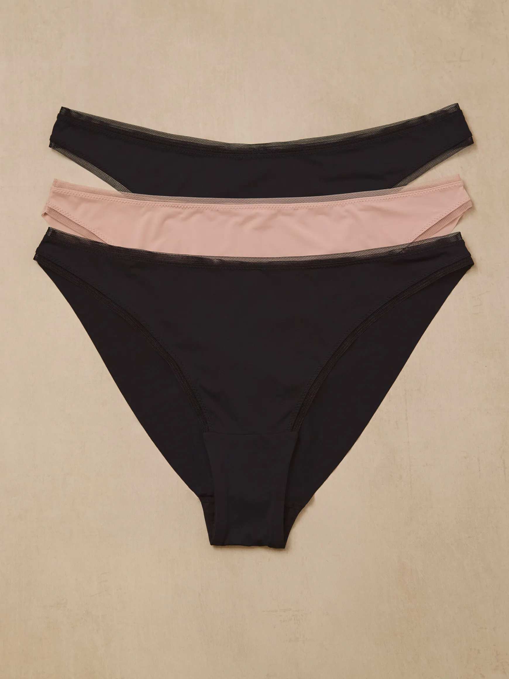 Knickerbox Microfibre Lace High Leg Brief Knickers - Pack of 3 - Black