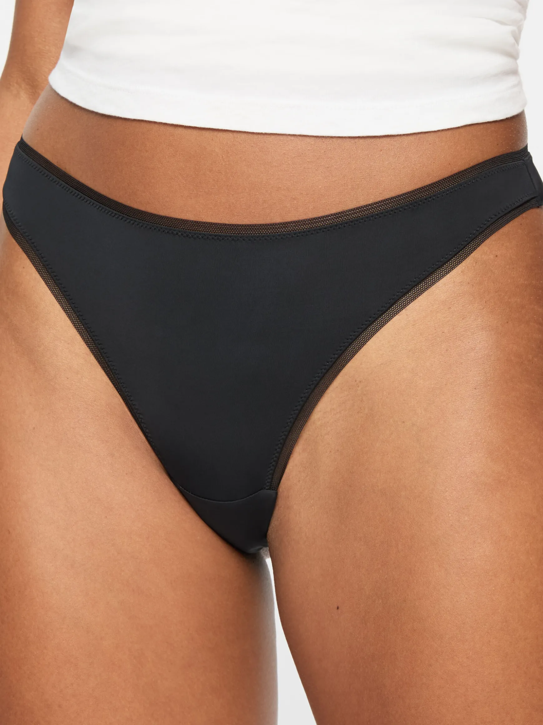 Knickerbox Microfibre Lace High Leg Brief Knickers - Pack of 3 - Black