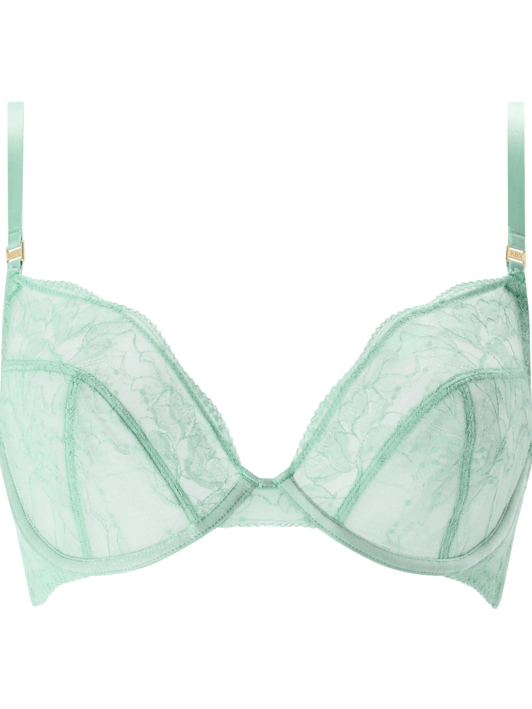 Knickerbox Nova Lace Non Padded Plunge Bra - Mint