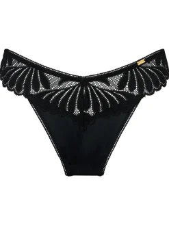 Knickerbox Olivia Lace High Leg Brazilian Knickers - Black