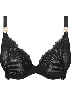 Knickerbox Olivia Lace Non Padded Plunge Bra - Black