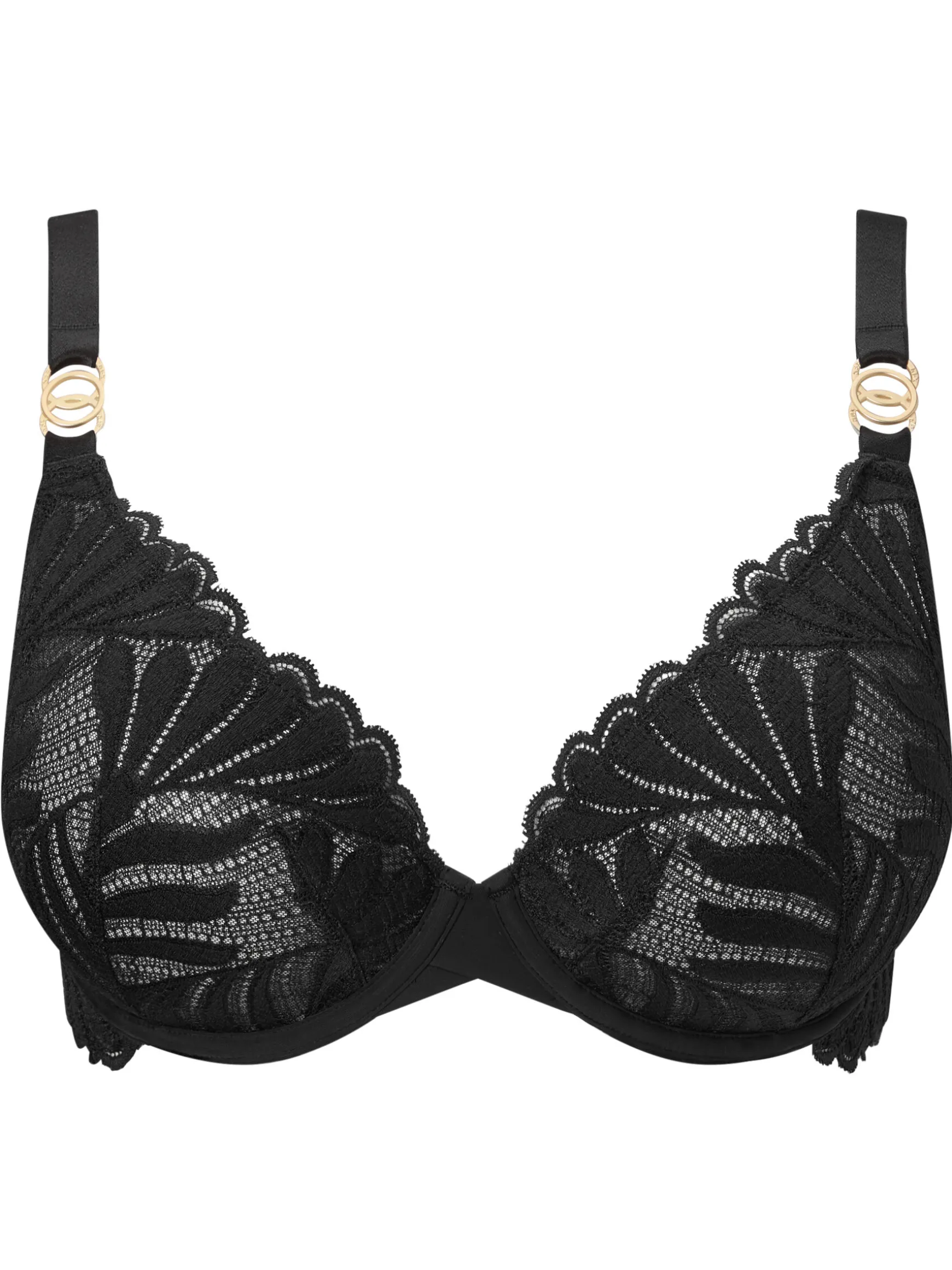 Knickerbox Olivia Lace Non Padded Plunge Bra - Black