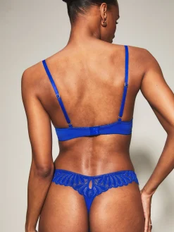 Knickerbox Olivia Lace Non Padded Plunge Bra - Cobalt