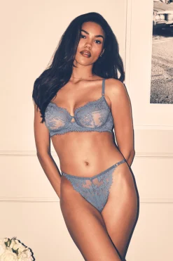 Knickerbox Renee Lace Non Padded Balcony Bra - Blue