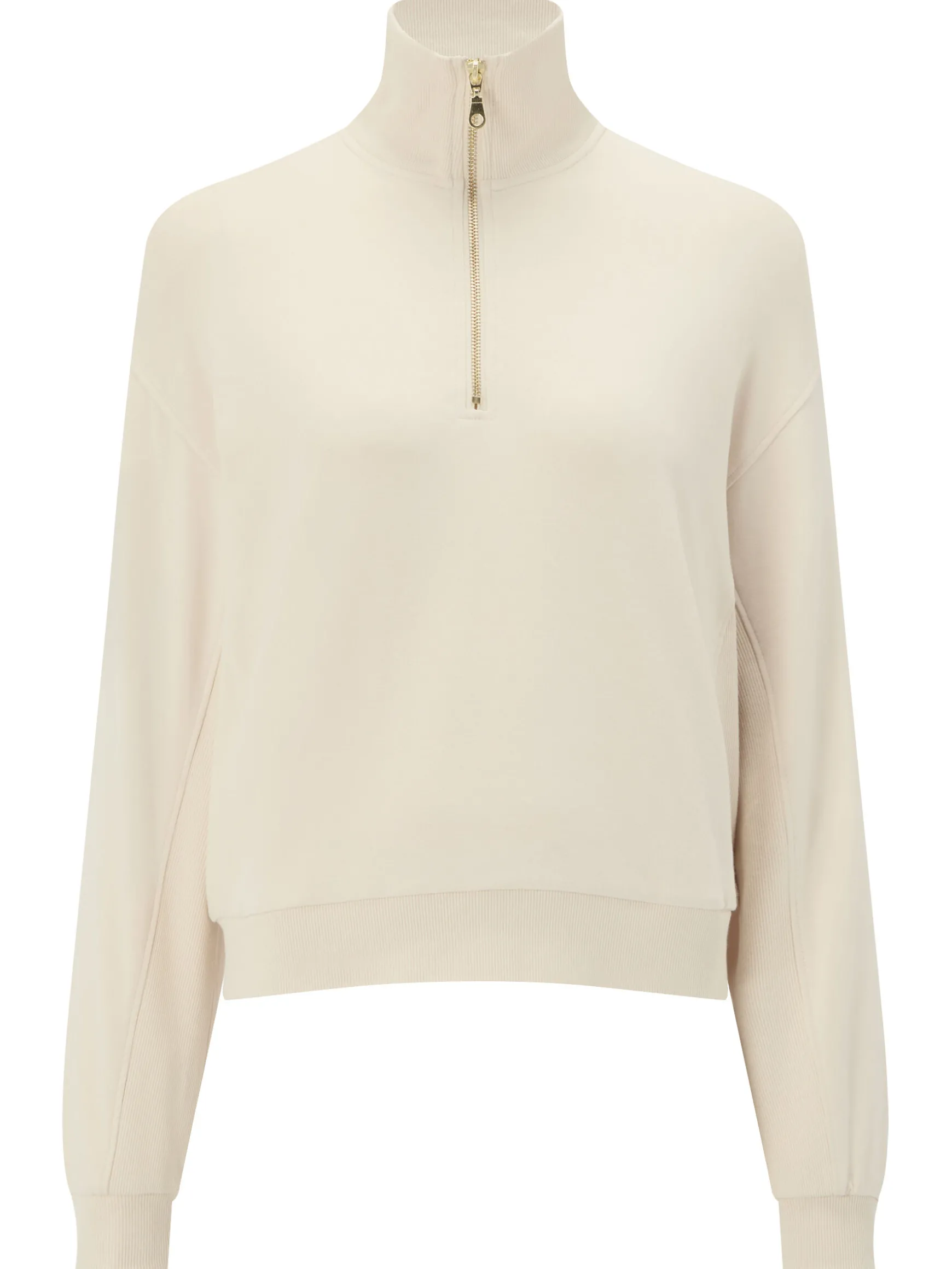 Knickerbox Scuba Ribbed Zip Neck Jumper - Grey